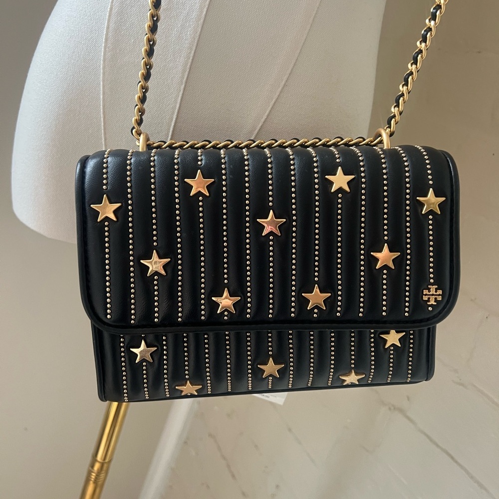 Tory Burch Black and Gold Star Crossbody Bag